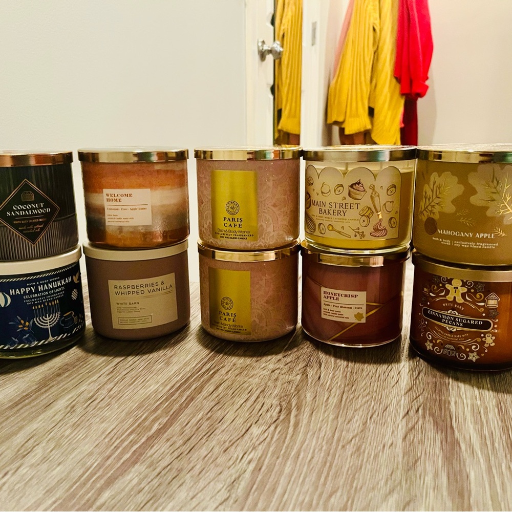Bath & Body Works Candle Bundle: 10 unused Favorites! 🕯️🍎☕✨
